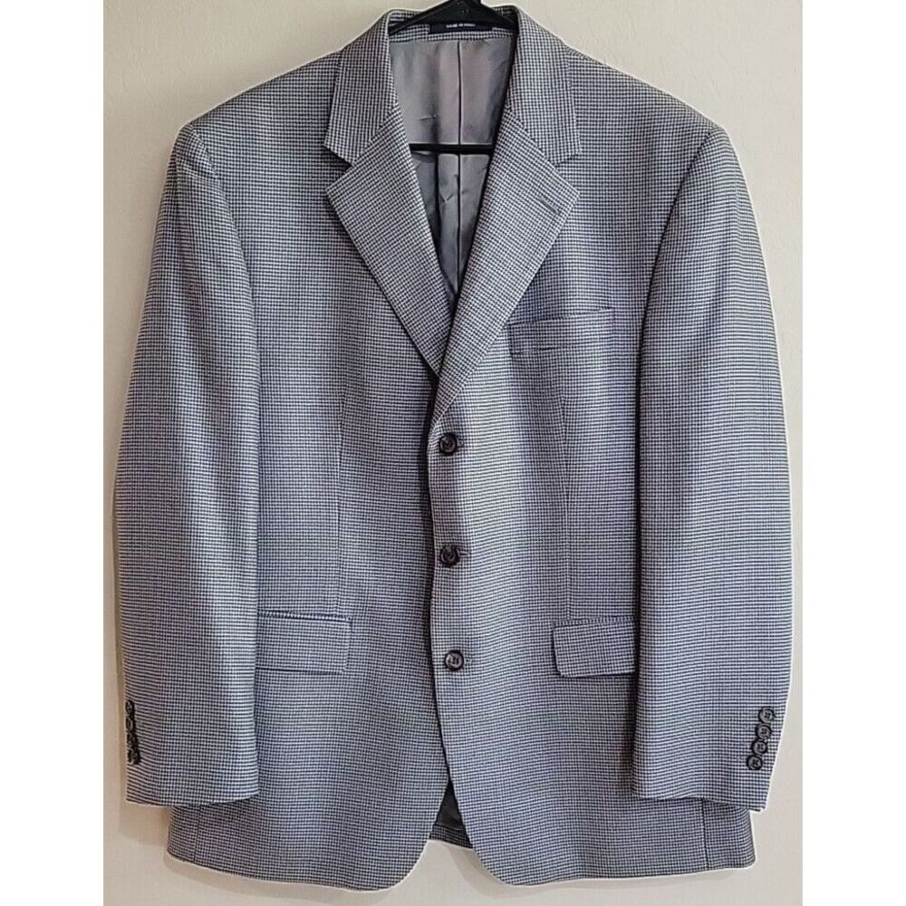 Ralph Ralph Lauren mens blazer Dillards  42R Silk Wool gray Houndstooth 3 button